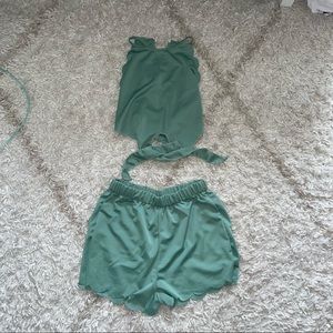 Green Shorts Set